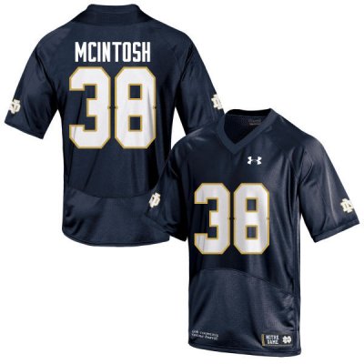 Notre Dame Fighting Irish Men's Deon McIntosh #38 Navy Blue Under Armour Authentic Stitched College NCAA Football Jersey TXJ7699CV